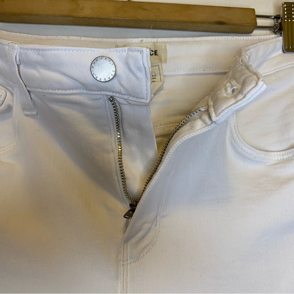 L’AGENCE Oriana High Rise Straight Leg 5-Pocket Jeans White Sz 29 - Picture 7 of 13